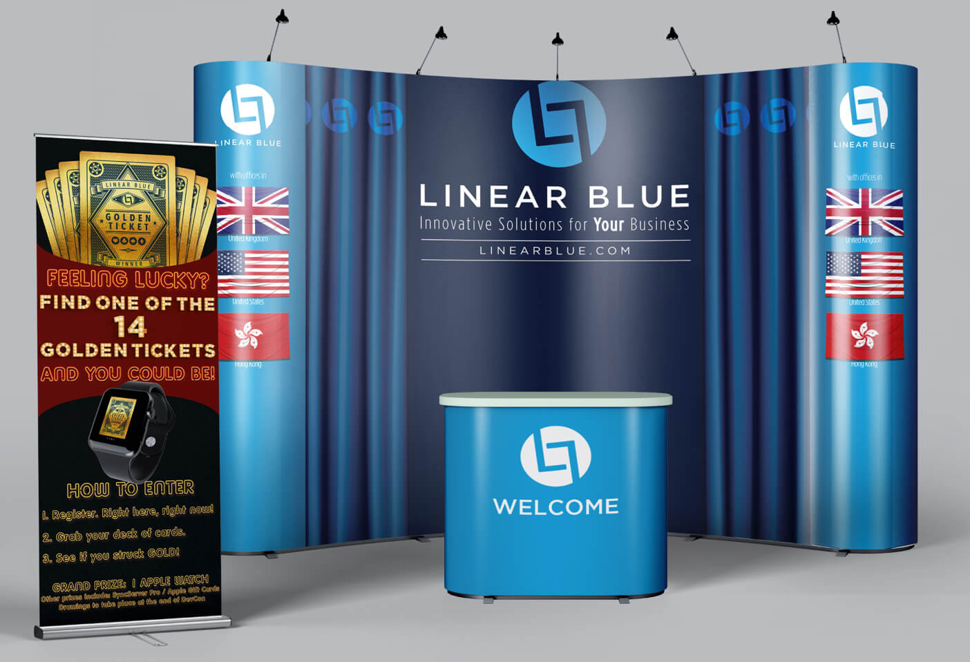 Linear Blue Conference Booth Design & Fulfillment